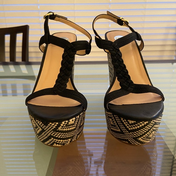 Braided Black Wedge Sandal - Picture 4 of 5